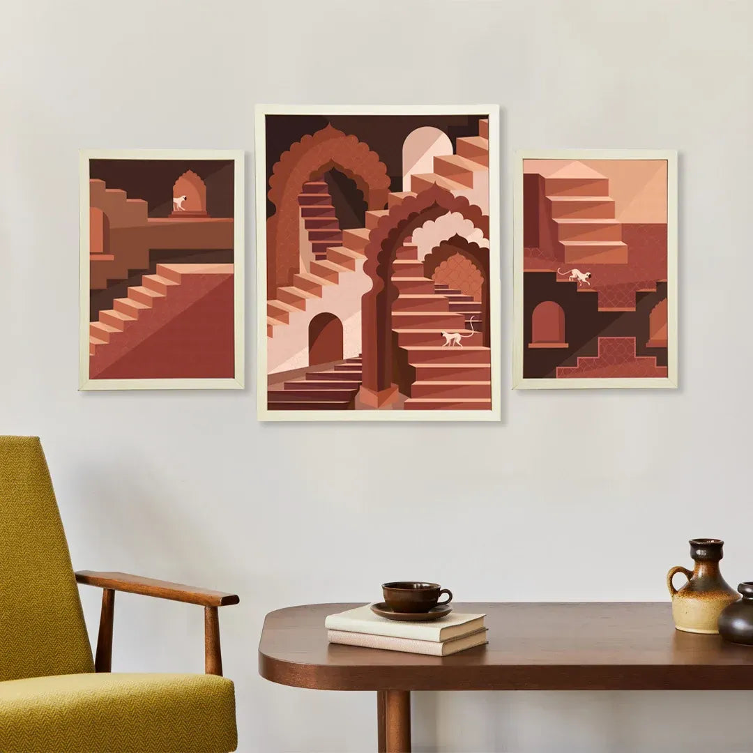 Amber Stepwell Art Print Set (Set of 3)