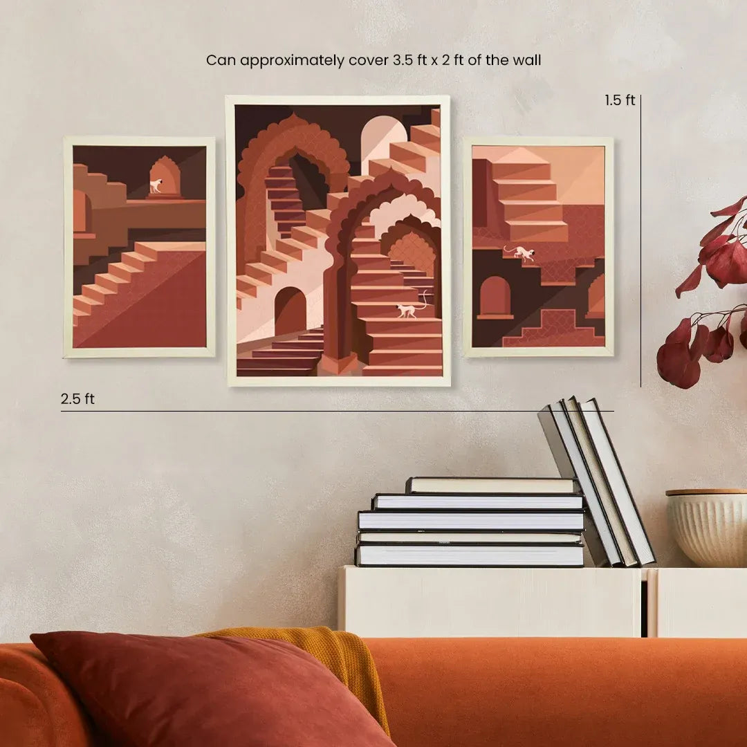 Amber Stepwell Art Print Set (Set of 3)